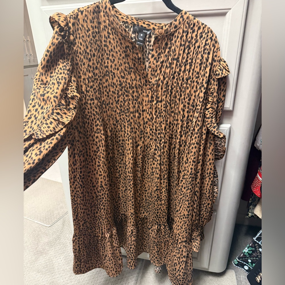 Leopard Print Ruffle Dress - Picture 4 of 8